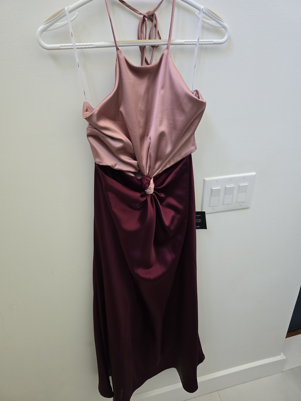 Lulus Icon Update Burgundy Colorblock Dress